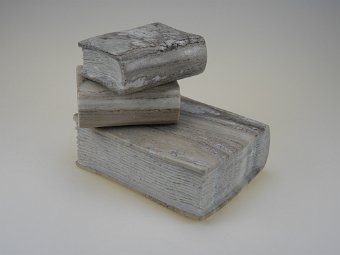 Marmor entsteht durch die Umwandlung von Kalkstein und anderen karbonatreichen Gesteinen im Erdinneren durch Druck und Hitze. Die hier gezeigten Bücher sind aus `Palissandro´, einem italienischen Marmor